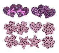 mini kitty Nipple Covers Stickers Leopard Rave Pack Invisible Adhesive Satin Breast Concealer Pad Petal Pasties for Women Girl Festival Music Club Party Backless Lingerie Beach Daily (Pink Leopard)