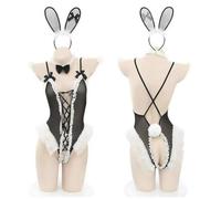 mini kitty Sexy Bunny Costume Naughty Cosplay Outfit See Through Bodysuit Deep V Neck Lingerie Set Kawaii Uniform for Halloween Christmas