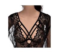 mini kitty Women’s Sexy Harness Strappy Bra and Panty Elastic Cage Cup Body Lingerie Set Underwear Punk Gothic Halter Bralette Crop Top with G String (UK, Alpha, One Size, Regular, Regular, Style A)