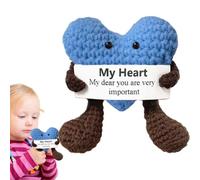 Mini Knit Heart Doll - Crochet Charm, Handmade Break Heart Token | Comfort Gift Idea Present, Crochet Pocket Plush Toy for Lovers Friends Family