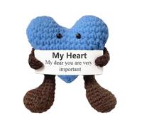 Mini Knit Heart Doll -Small Crochet | Handmade Crocheted Heart Plush | Cute Stuff Heaart Doll | Pocket-Sized Charm Hug Gift For Friends, Kids, Birthday | Cute Keepsake Toy