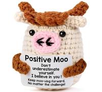 Mini Knitted Cow Positive Energy Gift, Cow Gifts for Women Men, Representing Strength and Lasting Emotional Support Inspirational Decoration, Handmade