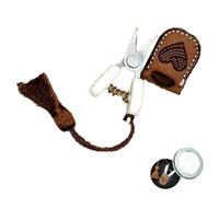 Mini Knitting Scissors Set with Protective Case and Storage Box,Tiny Scissors with Cover Mini Scissors,Sewing Scissors Craft Scissors,Compact Embroidery Scissors(Brown)