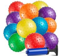 Mini Knobby Balls (12 Pack) -13 cm Sensory and Spiky Massage toys with Pump