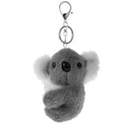 Mini Koala Plush Keychain - Adorable Fluffy Keyring for Bags, Backpacks & Keys | Cute Koala Pendant Charm Present for Women & Kids (Grey)