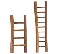 Mini Ladders For Crafts, 2 Pcs Mini Wooden Ladders For Crafts - Large & Medium Size Dollhouse Decor Accessories, Fairy Garden Ladder Diy Miniature Landscape Projects