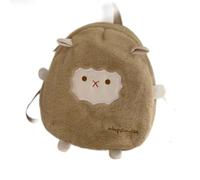 Mini Lamb Backpack Super Kawaii Plush Aesthetic Backpack Cute Canvas Backpack Casual Travel Daypacks, Khaki+bun