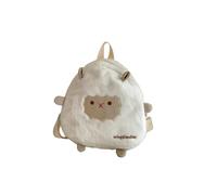 Mini Lamb Backpack Super Kawaii Plush Aesthetic Backpack Cute Canvas Backpack Casual Travel Daypacks, White+bun