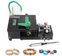 Mini Lapidary Saw, Table Grinder Polishing Machine 0-12000r/min with Flexible Shaft, Benchtop DIY Lathe for Jade, Metal, Wood Carving