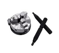 Mini Lathe Chuck 3 Jaws Woodworking Hand-Chuck with Mounting Screw Rod Self-Centering Collet Tool 50mm K01-50
