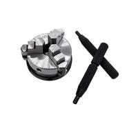Mini Lathe Chuck 3 Jaws Woodworking Hand-Chuck with Mounting Thread Screw Rod Self-Centering Collet Tool 50mm K01-50