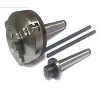 Mini Lathe Chuck 65mm Diameter with MT-1 and MT-2 Mounting Shank Brand New