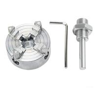 Mini Lathe Chuck Set, with Three and Four Claw Chucks, Compatible with M12 x1 Connection for Hand Drills, Zinc Alloy, Compact Four Claws and Rod (C)