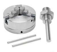 Mini Lathe Chuck Set, Zinc Alloy Mini Lathe Three/Four Jaw Chuck With M12x1 Drill Connecting Rod, For Woodworking & Small Metal Machine Tools(B)