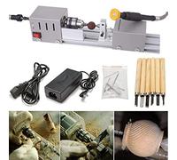Mini Lathe Machine,DC 24V 100W Mini Lathe Beads Polisher Machine,CNC Machining for Table Woodworking Wood DIY Tool Lathe Standard Set