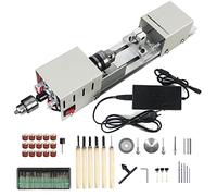 Mini Lathe Machine for DIY Wood and Metal Projects, 6 in 1 Multi-Functional Tool for Carving, Grinding, Drilling, and Bead Making