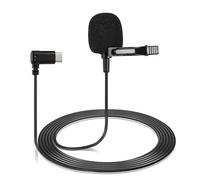 Mini Lavalier Microphone Sports Camera Clip on Microphone 360°Omnidirectional Pickup Noise Reduction with 1.5M Audio Cable and Type C Plug for SJCAM SJ20/ C200PRO Camera