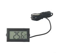 Mini LCD Digital Thermometer with Waterproof Probe -50°C to +110°C, 0.1°C Resolution, ±1°C Accuracy, for Fish Tank Cars Boats, Powered by 2 LR44 Batteries(Black)