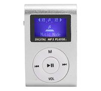 Mini LCD Screen MP3 Music Player with Clip, Portable Music Player for Sports, Supports 32GB Memory Card, Lightweight Aluminum Alloy, Silver