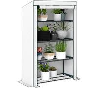 Outsunny 4 Tier Lean-to Mini Greenhouse With Reinforced PE Cover - Green | TJ Hughes