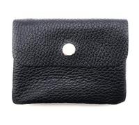 Mini Leather Wallet Made in Italy | Genuine Cowhide Leather | Compact 11 x 8.5 cm | 50 g Light | 3 Compartments | Press Stud | Women Men | Coin Compartment Note Compartment | Wallet, darkblue, S