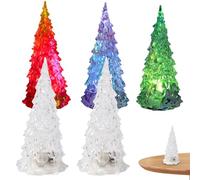 Mini LED Christmas Tree Small Fibre Optic Christmas Tree 5PCS 7 Colors Changing Mini Christmas Tree with Lights Battery Powered LED Small Christmas Tree for Xmas Decoration Gift