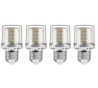 Mini LED Corn Light Bulb, 9W, E27 Socket, 3000K Warm White, 80W Equivalent, 800Lumen, Candelabra LED Light Bulbs, Pack of 4 (Warm White-3000K, E27 Base)