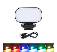 Mini LED Fill Light, Portable RGB Atmosphere with 7 Colors, Black Compact Size - Durable Plastic, Multi - Mount for Streaming and Vlogging