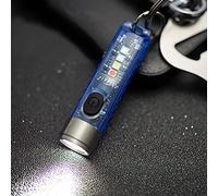 Mini Led Flashlight, Handheld Flashlight, 400 Lumens Outdoor EDC Rechargeable High Bright Multi-Functional Keychain Flashlight, with UV Light and Warning Light, Water Resistant for Camping Hiking