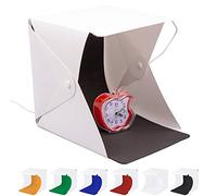 Mini LED Light Box Photography, 9 inch Photo Studio Shooting Tent Portable Foldable Photo Light Cube with 6 Color Backdrops for Small Item Display, 23x23x24cm