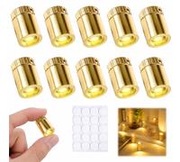 Mini LED Lights for Dollhouse Gold Mini Lights for DIY Warm White Small LED Lights with Battery & Adhesive Dots Micro LED Light for Crafts Miniature Lights Models Balloon DIY Pack of 10