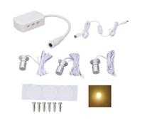 Mini LED Spot Lights - 5V USB Showcase Display Light - 1 to 3 Dimmable Mini Spotlight Jewelry Showcase Display Lighting Fixture - for Jewelry Collection (Silver)