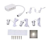 Mini LED Spot Lights - 5V USB Showcase Display Light - 1 to 3 Dimmable Mini Spotlight Jewelry Showcase Display Lighting Fixture - for Jewelry Collection (Silver)
