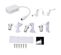 Mini LED Spot Lights - 5V USB Showcase Display Light - 1 to 3 Dimmable Mini Spotlight Jewelry Showcase Display Lighting Fixture - for Jewelry Collection (Silver)