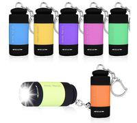 Mini LED Torch - 6 Pack Portable USB Rechargeable Small LED Flashlight, Mini LED Flashlight, Keyring Torches Led, Mini Childrens Torches, Ideal for Camping Hiking Traveling Cycling Outdoors Party
