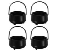 Mini Leprechaun Pots - 4PCS Small Metal Hanging Cauldrons (7x1x1cm) - St Patricks Day Decor & Dollhouse Miniature