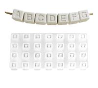 Mini Letter Bead Molds - Silicone Alphabet Bracelet Form, Craft Casting Tool | Flexible Heat Resistant Material Attributes Featuring Twenty Six Letters Plus Blank Spaces, Creative Jewelry Making Usage
