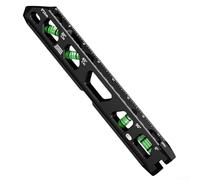 Mini-Level with V Groove Magnetic Base 9 Inch Aluminum Alloy Frame Accurate Bubble Vials Multi Angle Scale Secure Thumb Screw Compact Pocket Size for Pipes Metalworking Construction DIY(Black)