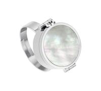 Mini Lip Balm Locket Ring - Stainless Steel Open Clasp Finger Holder, Acrylic Round Storage Box, Scented Accessory | Unisex Retractable Lipstick Pill Ring For Travel Winter Dating College Commuting