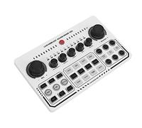 Mini Live Sound Card, Sound Mixer Card DC 5V Smart Button Tuning Wireless Accompaniment Noise Reduction for Computer Karaoke Tablets
