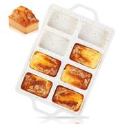 Mini Loaf Tins Silicone Nonstick Kitchen Baking Pans with Handle Silver Rectangular Baking Pan for Cookies, Meatloaf, Brownies