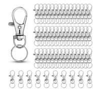 Mini Lobster Claw Keychains - Zinc Alloy with Key Rings & 360° Swivel Hooks, Ideal for DIY, Jewellery Making, Lanyards, Pet Tags & Bag Accessories(100 Sets)