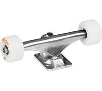 Mini Logo Unisex's Raw 7.13" Trucks + 53mm x 90a Wht Wheels, ML Bearings, (Soft 84a Bushings) Skateboard