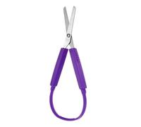 Mini Loop Scissors Adaptive Design Scissor Self-Opening Handle Safety Scissors for Kids Children Schools Special Need Daily DIY Crafts(Purple)
