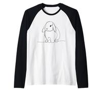 Mini Lop Line Art Rabbit Lover Raglan Baseball Tee