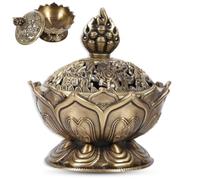 Mini Lotus Cone Incenses Holder,Incense Cone Holder Burner Lotus Incense Burner Incense Burner Holder Lotu Flower Shaped Incense Holder Incense Burner Stick Cone Holder for Home Decoration(Bronze)