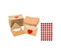 Mini Love Notes With Envelopes, Affectionate Valentine Cards, 3x4cm, 30 Envelopes + 30 Blank Cards + 1 Sheet of 60 Heart Stickers + Box, for Couples, Wedding, Birthday (30)