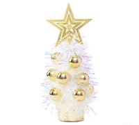 Mini Luminous Christmas Trees for Decoration, Small Artificial Xmas Trees (Gold)