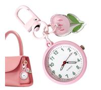 Mini Luminous Keychain Watch - Cute Cartoon Pocket Clock Bag Pendant | Hands and Digits | for Backpack Schoolbag Purse Children Girls Teens Women and Everyday Travel