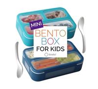 Mini Lunch-Box Snack Containers for Kids | Small Bento-Box Portion Container | Toddler Nursery Reception Pre-School | Leak-Proof Boxes for Adults or Children | Navy and Blue 2 Pack Set